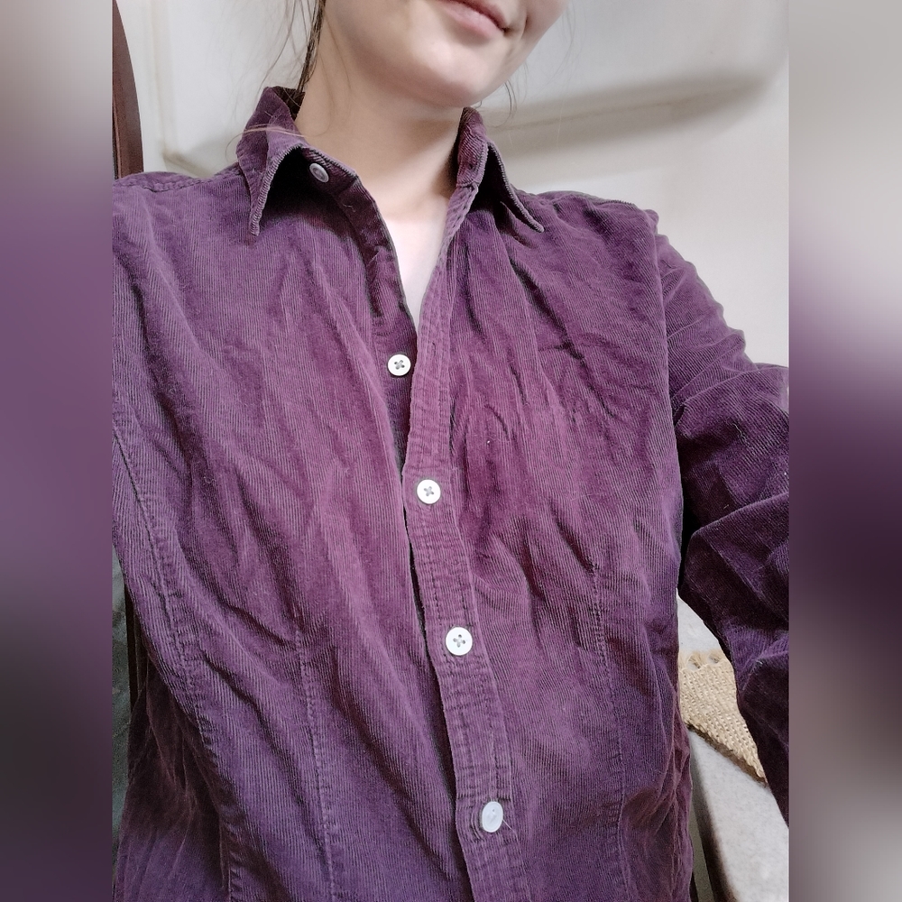 LL Bean Corduroy Button Top